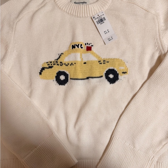 Abercrombie & Fitch Cream Sweater with Yellow Taxi Design exclusive in store - Picture 2 of 8